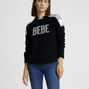 BEBE BLACK HOODIE - GREAT LOOK FOR ANY SEASON AND ANY STYLE ((MEDIUM)